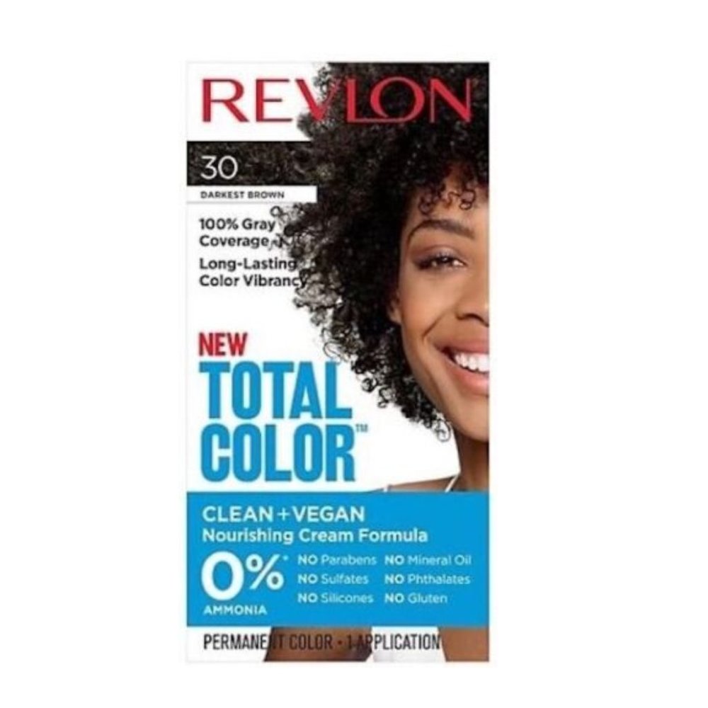 Permanent Hair Color by Revlon Permanent Hair Dye, Total Color #30 Darkest Brown